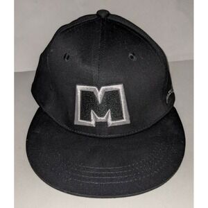 CRAZY MUSCLE Black & White Strapback Hat Cap Advertising RARE EUC CrazyMuscle